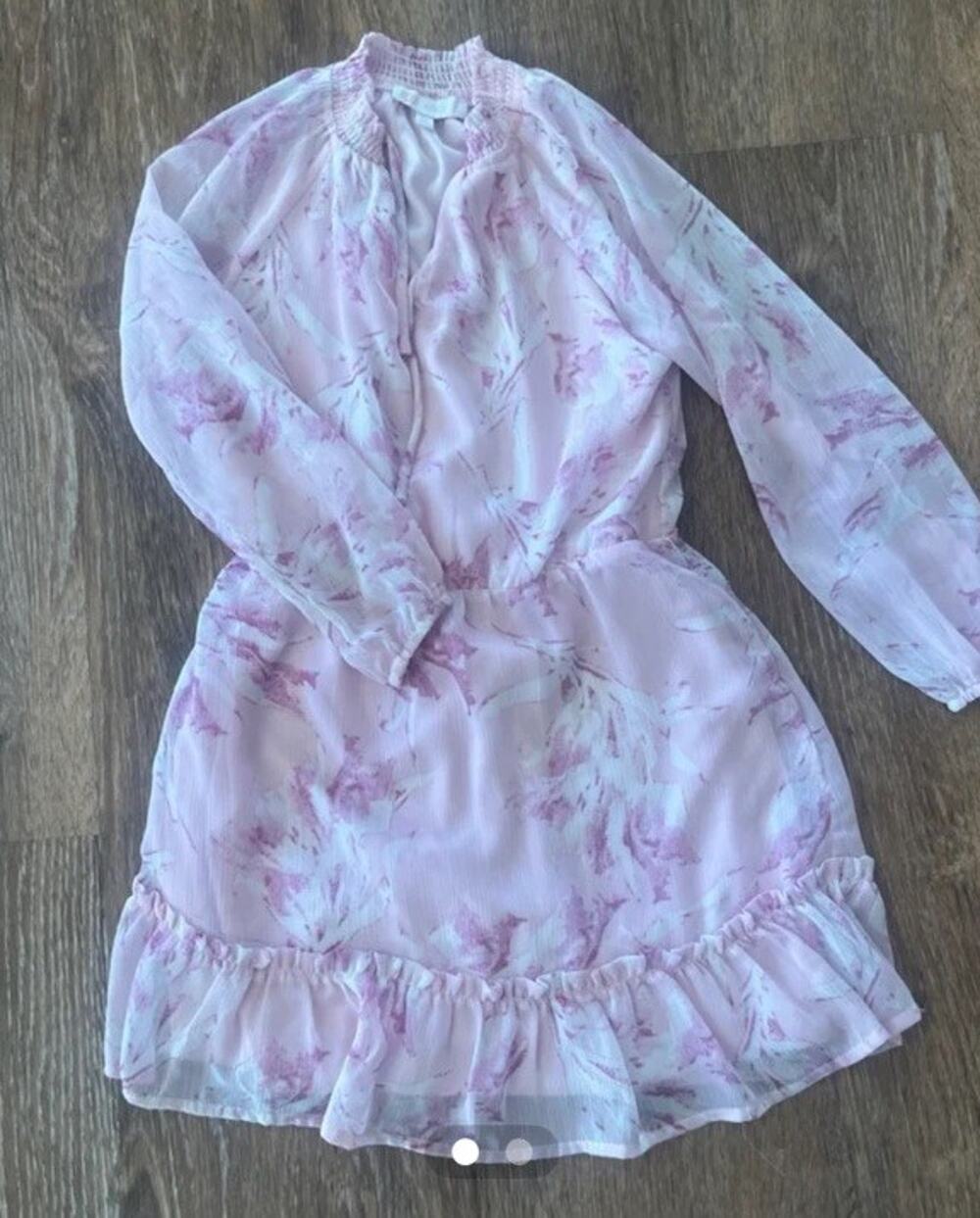 GB Girls Pink Floral Long Sleeve Dress – Size 6X